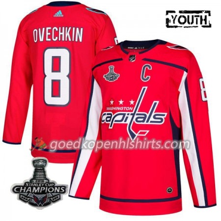 Washington Capitals Alex Ovechkin 8 2018 Stanley Cup Champions Adidas Rood Authentic Shirt - Kinderen
